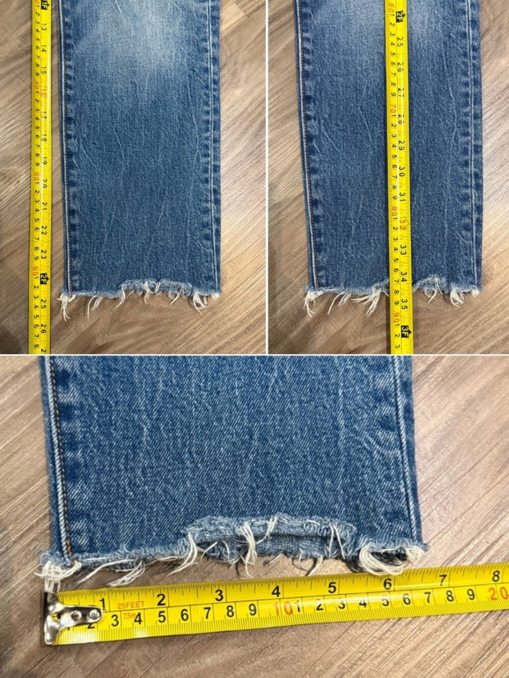 Levi’s Wedgie Straight Jeans 25 Lasting Impression Distressed Raw Hem $98 - Picture 9 of 13